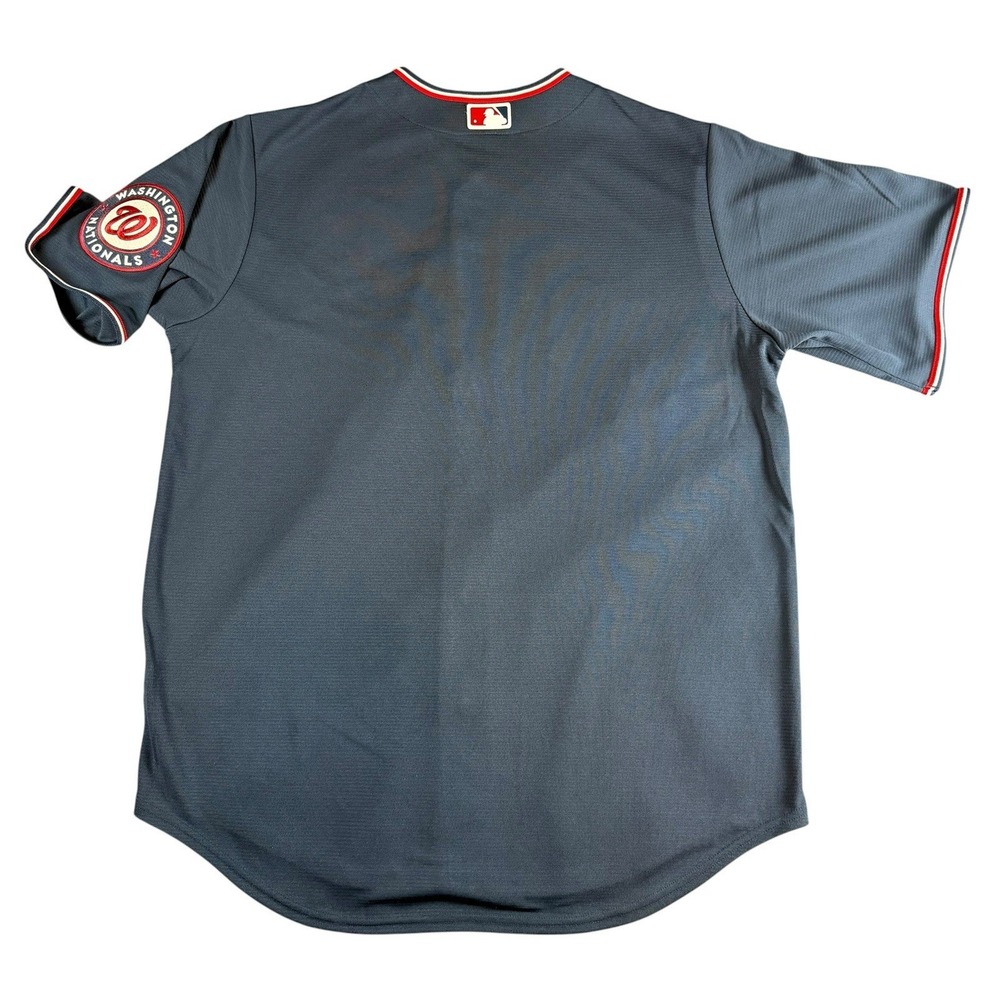 NIKE Washington Nationals Jersey Mens Large Gray MLB Sewn Logo NEW - Picture 10 of 13